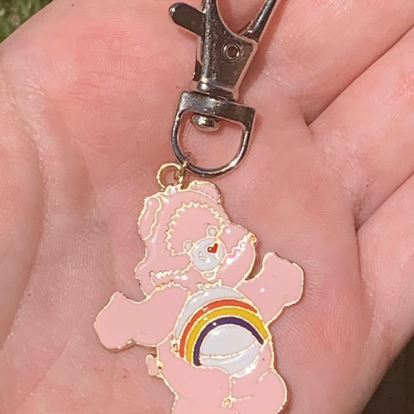 Pink Rainbow Care Bear Key Chains - Picture 2 of 2